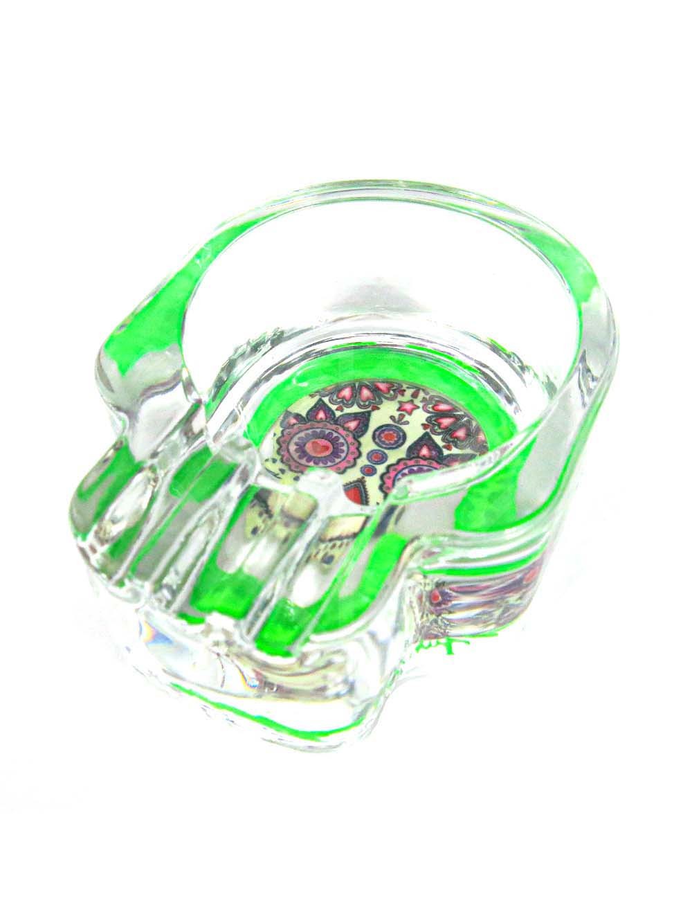 Пепельница Glass Skull assorted Glow in the dark 1 rest 7x10cm